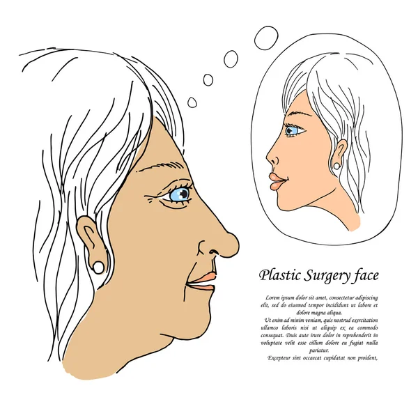 Plastische Chirurgie Gesicht — Stockvektor