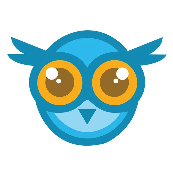 Cabeça de coruja Mascote Cartoon Vector —  Vetores de Stock