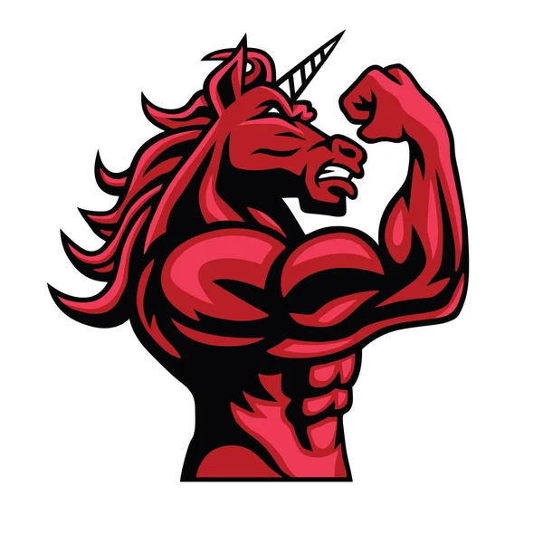 Licorne Bodybuilder Corps musculaire — Image vectorielle