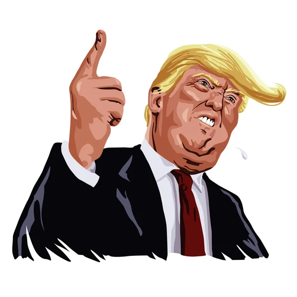 Donald Trump kiabálás, vagy rúgva! — Stock Vector