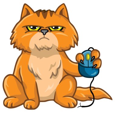 Kedi Holding bilgisayar fare