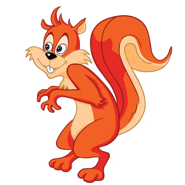Cartone animato scoiattolo rosso — Vettoriale Stock