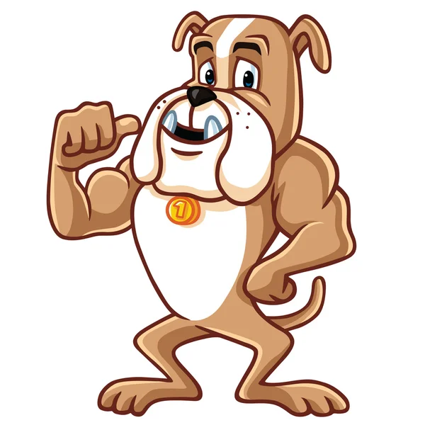 Personaje de la mascota de dibujos animados Bulldog — Vector de stock