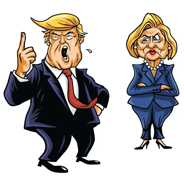 Presidentiële kandidaten Donald Trump vs Hillary Clinton — Stockvector