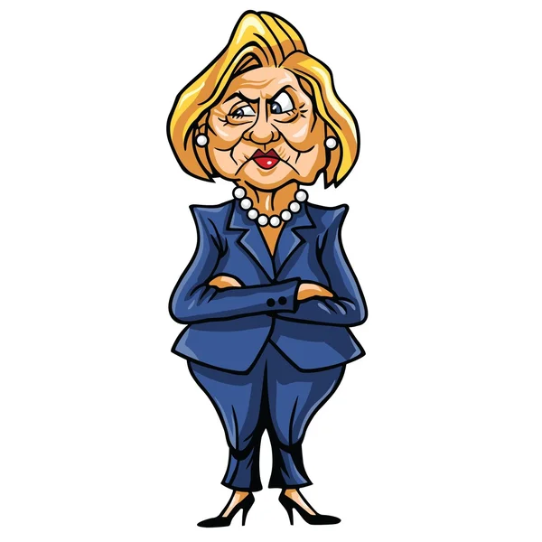 Hillary Clinton Caricatura Vettore dei cartoni animati — Vettoriale Stock