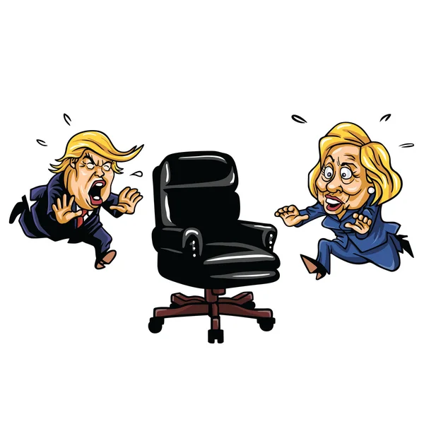 Republican Donald Trump versus Democrat Hillary Clinton Running For Presidential Chair — Stock Vector