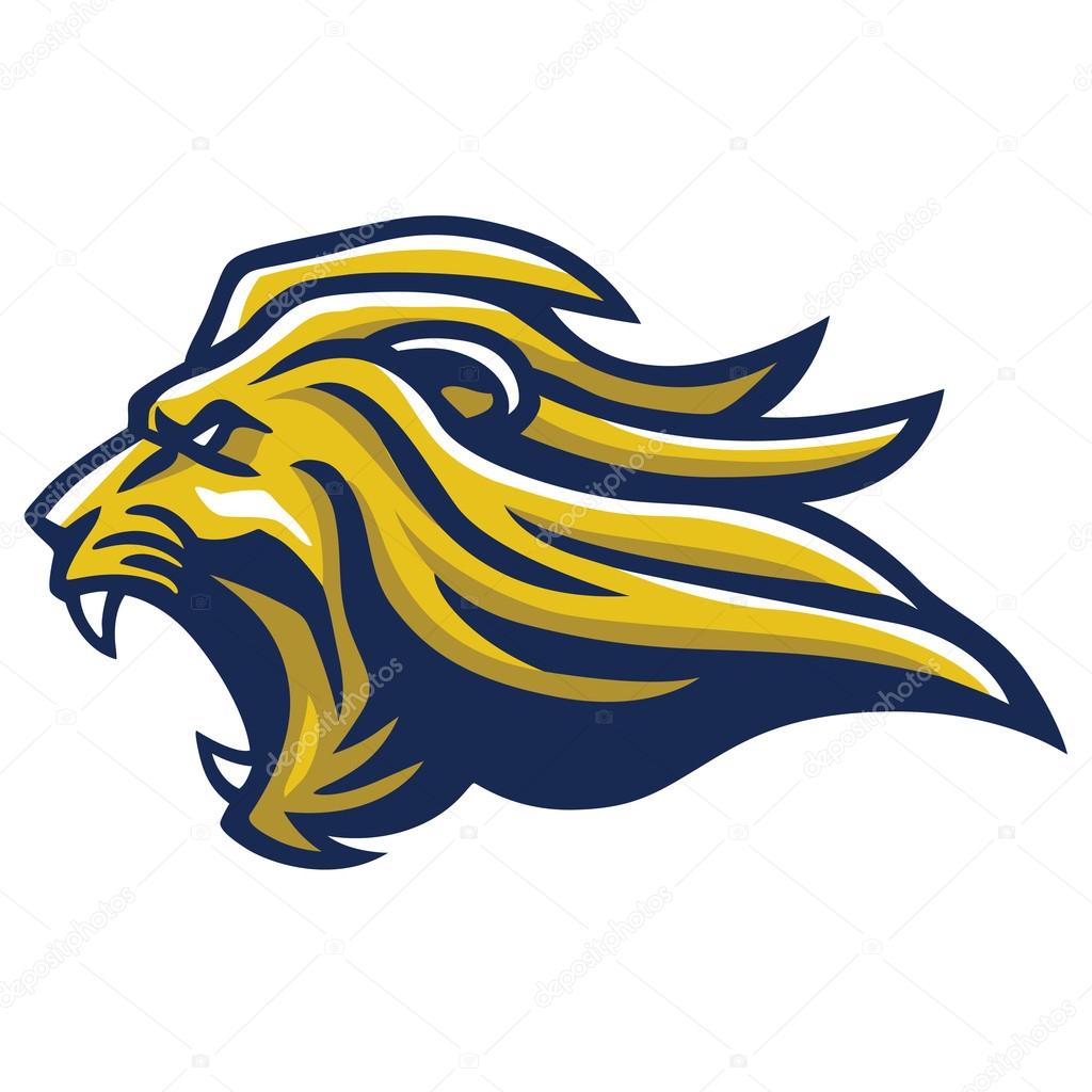 Angry Lion Head Roaring Mascot Vector Illustration