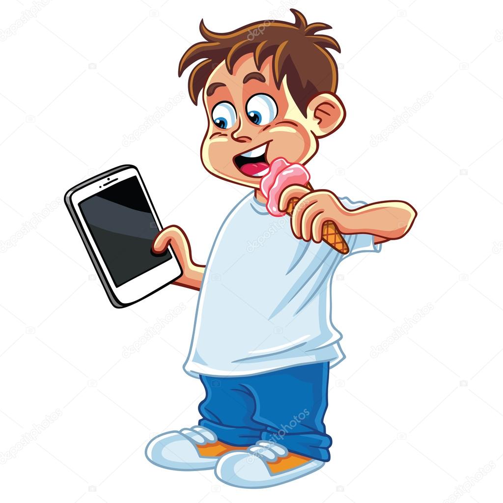 Kid Playing Tablet Phone
