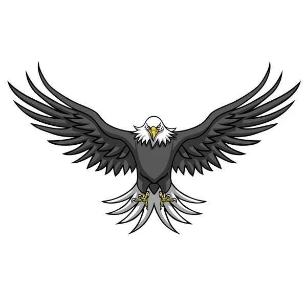 Mascota del águila extendió las alas — Vector de stock