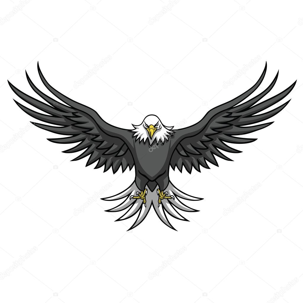 Eagle Mascot Spread The Wings Vector Illustration