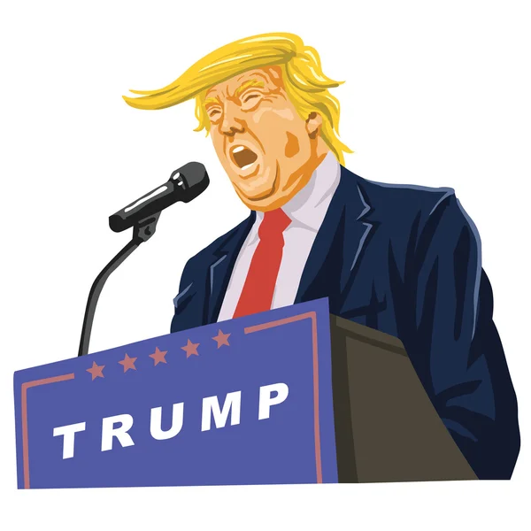 Donald Trump Giving A Speech — Stock Vector