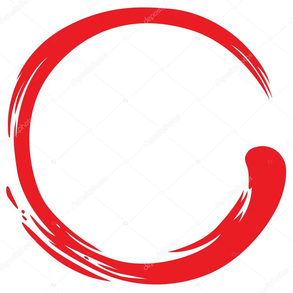 Minimalistic Red Zen Circle Vector