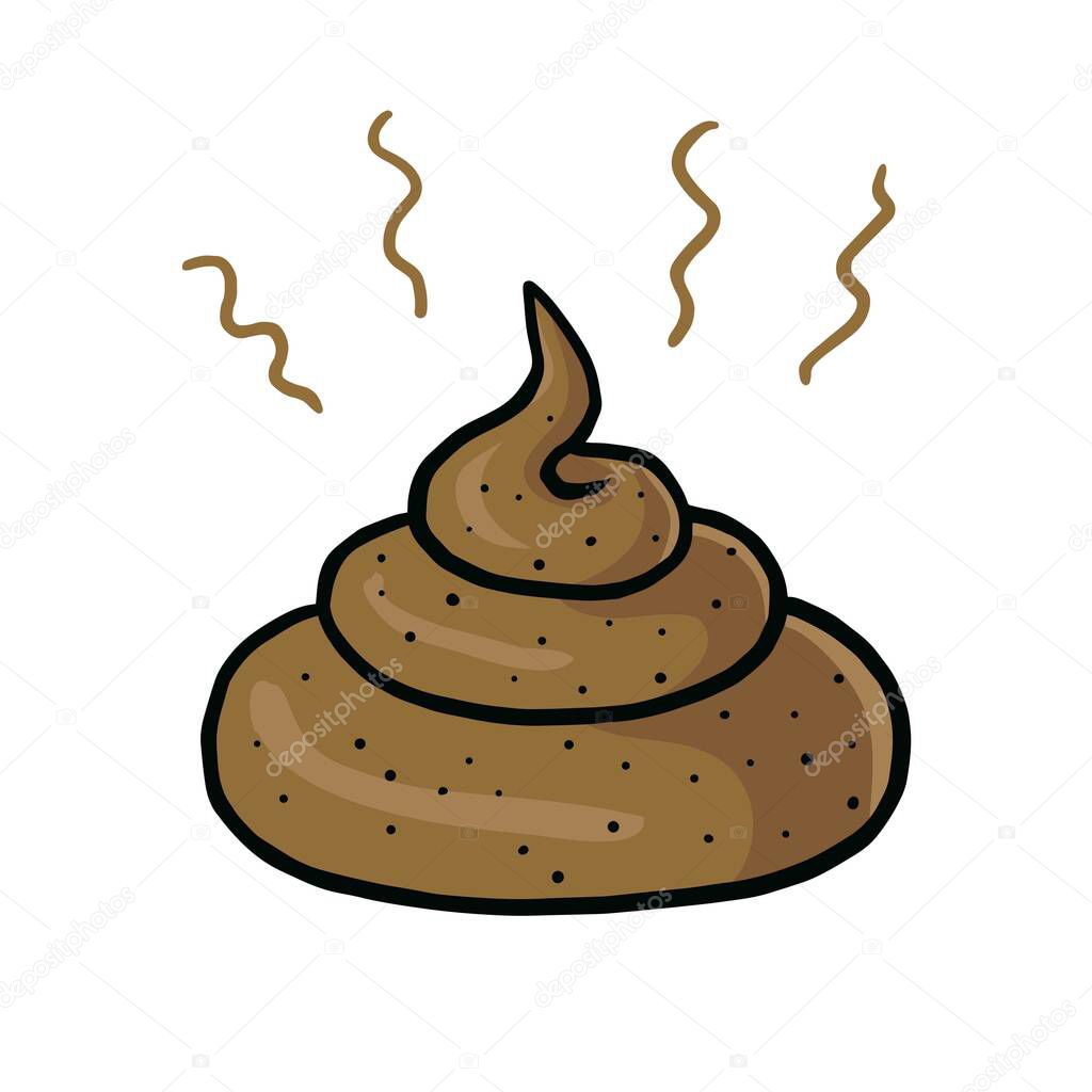 Poop Cartoon Vector Drawing Illustration