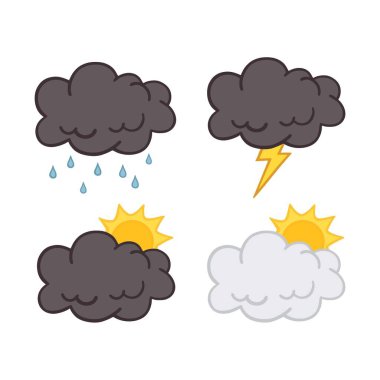 Bulut Ayarlı Hava Elemanı Koleksiyon Düz Tasarımı