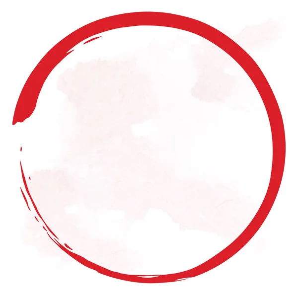 Röda Zen Blod Enso Cirkel Vektor Konst Borste Ikon Design — Stock vektor
