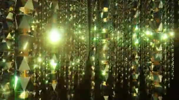 Luxury Gold Chain Tunnel Съемки Фестивальных Фильмов Кинематографических Праздничной Сцене — стоковое видео