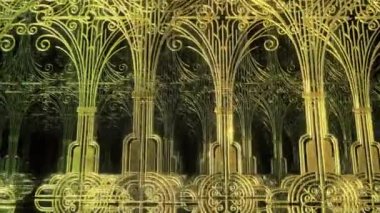 Art Deco Style Columns Wall, festival filmleri ve kutlama sahnesindeki sinema filmleri için yapılmış bir film. Sahne, başlık ve logolar için de iyi bir geçmiş..