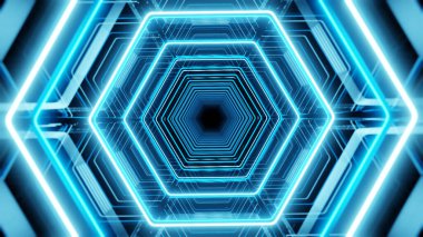 Bilim kurgu ve teknoloji yenilik sahnesinde reklam ve duvar kağıdı için 3 boyutlu illüstrasyon. Dekoratif konseptte 3B canlandırma.