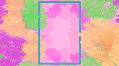 Düz sanat tarzı ve soyut sahne ile reklamcılık ve duvar kağıdı için 3 boyutlu illüstrasyon arka planı. Dekoratif konseptte 3B canlandırma 