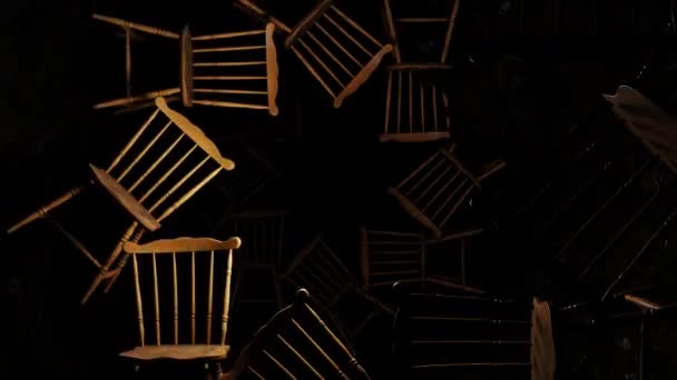 Old Chair Tunnel Pohybový Záznam Pro Dekorační Filmy Kinematografii Prostředí — Stock video