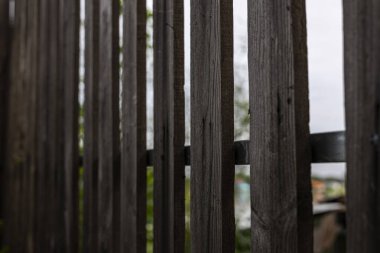 Ahşap Güneş Engelleme Duvarı, güneş kalkanı ahşap çitlerin sağlam bir belgesel çekimi, altın saatinde levhaların arasından süzülen ışık, ev yapımı ya da desenli gölge gösterisi için ideal..