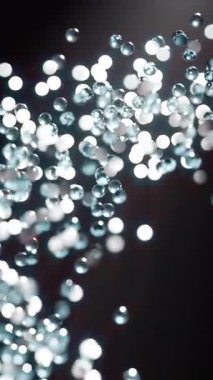 Soyut Parlak Toplar Kusursuz Döngü Animasyonu, hipnotik görsel sanat filmi veya dijital belgesel için, uzayda yumuşak neon ile titreşen, parlayan topların, yüzen kürelerin büyüleyici üç boyutlu hareket videosu..