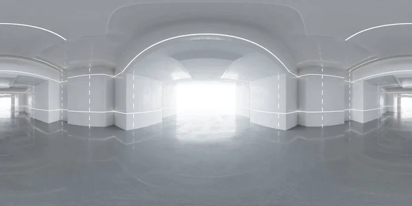 Λευκό εικονική αφηρημένη 360 μοίρες πανόραμα vr σχεδιασμό hdr στυλ equi ορθογώνια αίθουσα 3d απόδοση εικονογράφηση — Φωτογραφία Αρχείου