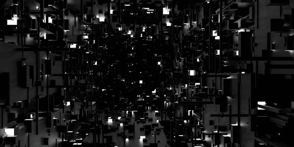 Abstrakt data teknik vetenskap dator yta 3d render illustration bakgrund — Stockfoto