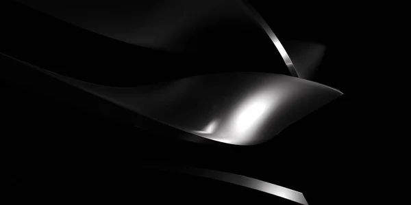 Σκούρο μαύρο γεωμετρικό στρογγυλό σχήμα 3d καθιστούν εικονογράφηση φόντου — Φωτογραφία Αρχείου