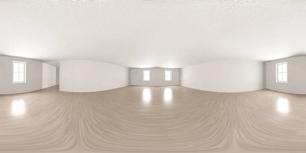 Abstrato sala branca 360 graus panorama vr hdr estilo 3d renderização ilustração — Fotografia de Stock