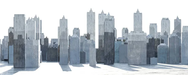 Abstraktní moderní městské budovy mrakodrapy pozadí pro design 3D vykreslení ilustrace — Stock fotografie