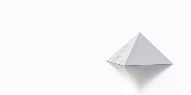 Modern soyut mimari geometri arkaplanı ve piramit şekilli 3d çizim çizimi