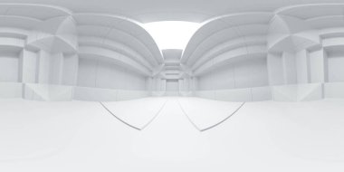 Tam 360 panorama hdr vr biçimli beyaz mimari binası 3d resimleme