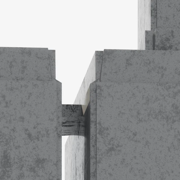 Abstraktní architektura beton moderní design budova 3d vykreslení ilustrace — Stock fotografie