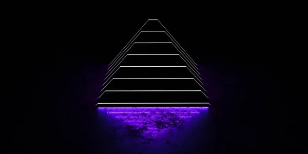 abstract dark pyramid geometric shape 3d render illustration