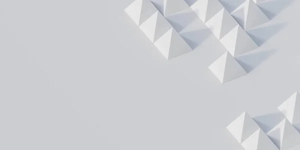 Αφηρημένη λευκό χρώμα γεωμετρική πυραμίδα στοιχεία σύνθεση 3d καθιστούν εικονογράφηση — Φωτογραφία Αρχείου