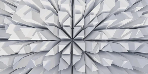 Fondo futurista abstracto blanco con superficie cúbica y reflexiones 3d render illustration — Foto de Stock