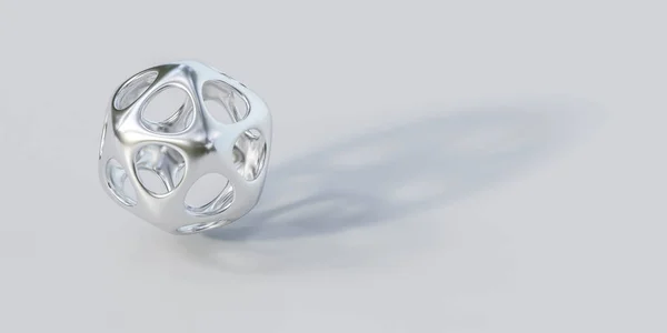 Plata abstracta forma geométrica 3d renderizado ilustración — Foto de Stock