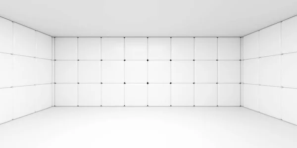 Vazio branco quarto parede 3d renderizar ilustração moderno design minimalista fundo — Fotografia de Stock