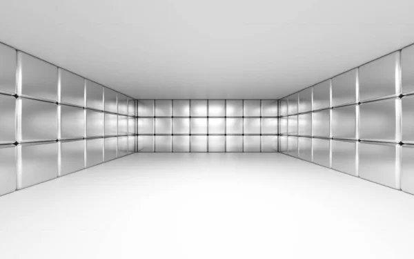Λευκό άδειο μοντέρνο δωμάτιο εσωτερικό 3d καθιστούν εικονογράφηση — Φωτογραφία Αρχείου
