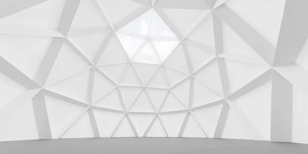 futuristic white architecture building interior 3d render illustration