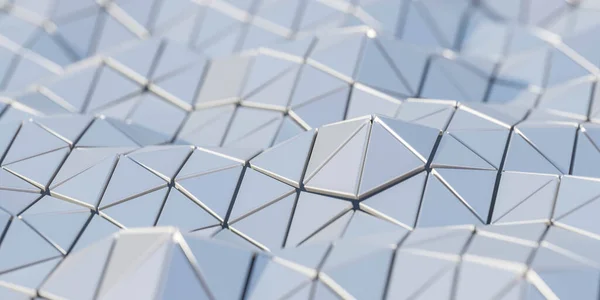 白い抽象的な幾何学的三角形3Dレンダリングイラスト — ストック写真
