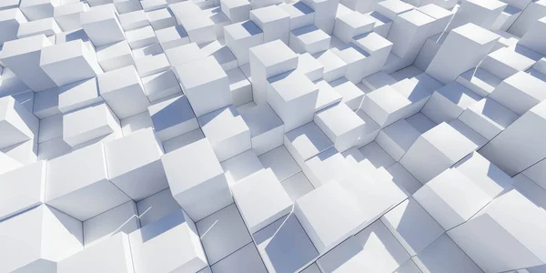 Biały blok abstrakcyjny sześcian kształt 3d renderowania ilustracja — Zdjęcie stockowe