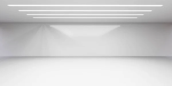 화려 한 벽면 이 있는 현대의 백인 주거용 다락방 과비어 있는 벽 3d 의 반사 그림 — 스톡 사진