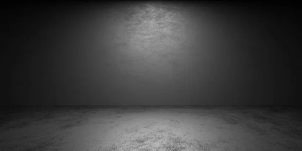 empty dark black concrete wall with spot light 3d render illustration