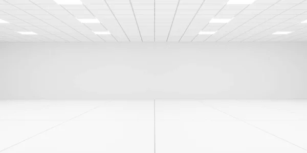 Vazio branco moderno arquitetura sala escritório interior 3d renderização ilustração — Fotografia de Stock