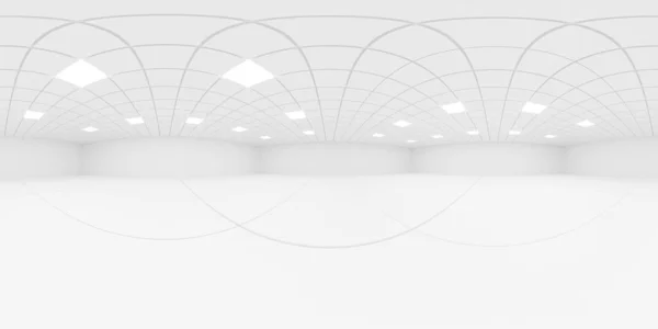 Küresel 360 derece panorama projeksiyonu modern bina içinde içi boş oda 3d görüntü vr hdri hdr biçimi