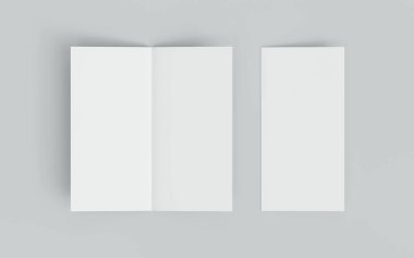Boş beyaz el ilanı Broşür şablonu 3D resimleme