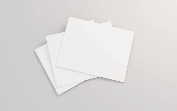 흰색 배경 위에 빈 백지 명함 3d 렌더링 일러스트 — 스톡 사진
