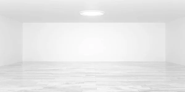 Moderní prázdný bílý pokoj s mramorovou podlahou 3d vykreslení ilustrace — Stock fotografie